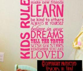 Playroom Rules Vinyl Wall Art