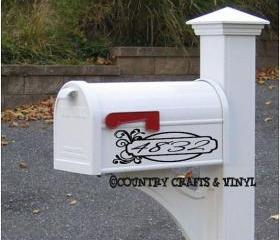 Flourish Mailbox Vinyl Decal
