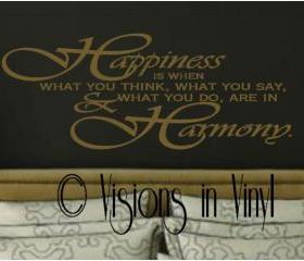 Happiness and Harmony Vinyl Wall Decal