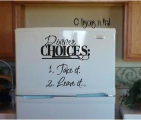 Dinner Choices Vinyl Wall Art