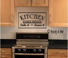Kitchen Dinner Choices Vinyl Wall Decal